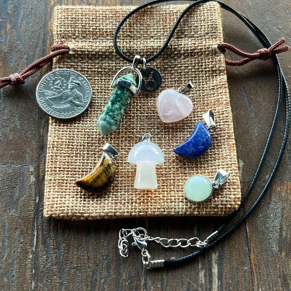 Crystals for Taurus! Tree Agate Green Aventurine Rose Quartz Tigers Eye